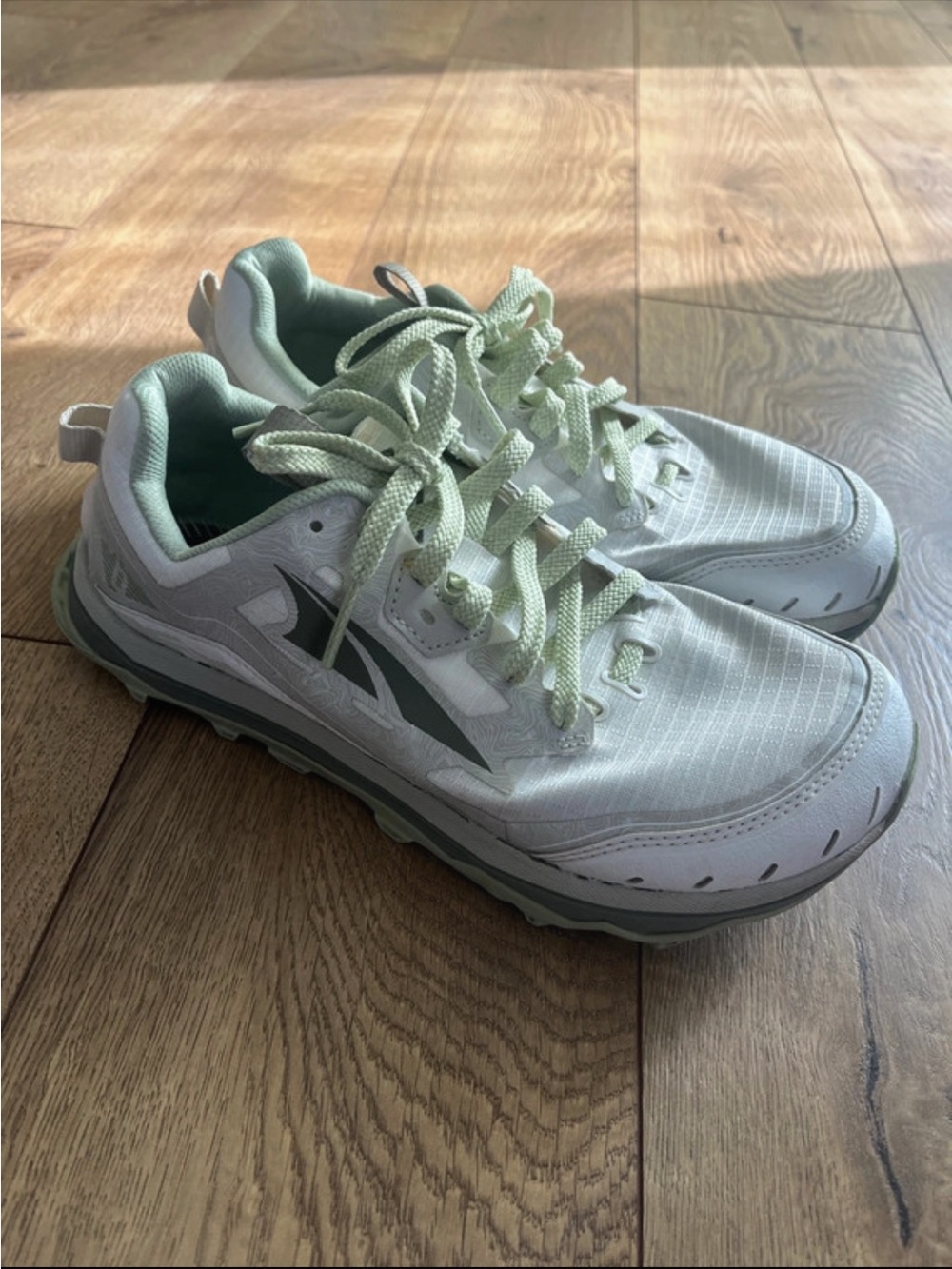 Women's Altra Lone Peak Light Green and White
